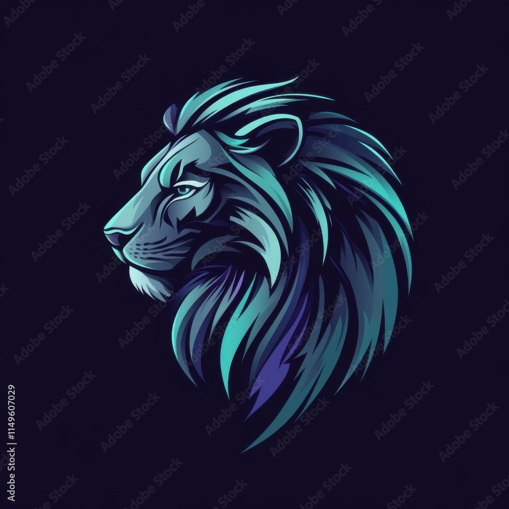 Fototapeta premium cool animal logo on dark background 
