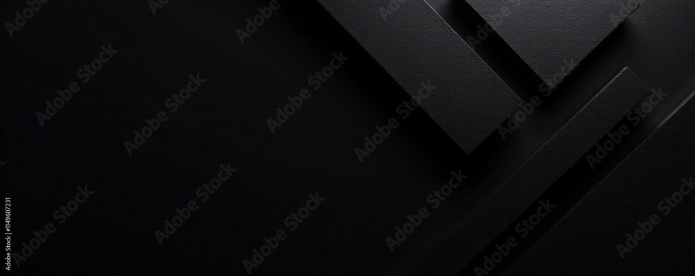 Obraz premium Minimalist black wallpaper with geometric pattern, monochromaticstyle, moderndeco