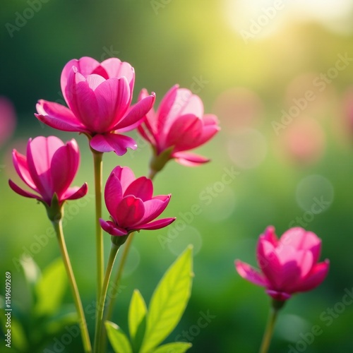 Fuchsia colored flowers of Dianthus gratianopolitanus La Bourboule in a field, wildflower, spring