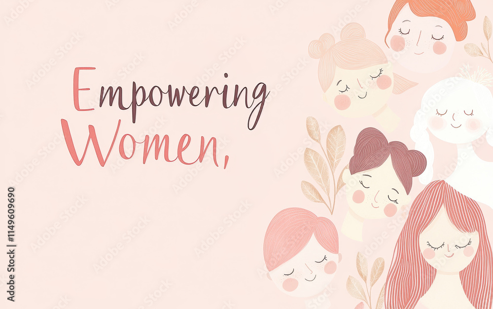 Empowering women through unity and celebration, showcasing diverse faces and expressions Empowering women through unity and celebration, showcasing diverse faces and expressions