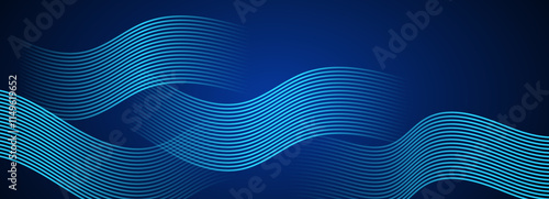 Abstract blue modern background with smooth flowing lines vector. 