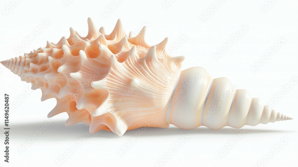 Elegant Spiral Shell with Unique Texture and Natural Color Palette Elegant Spiral Shell with Unique Texture and Natural Color Palette