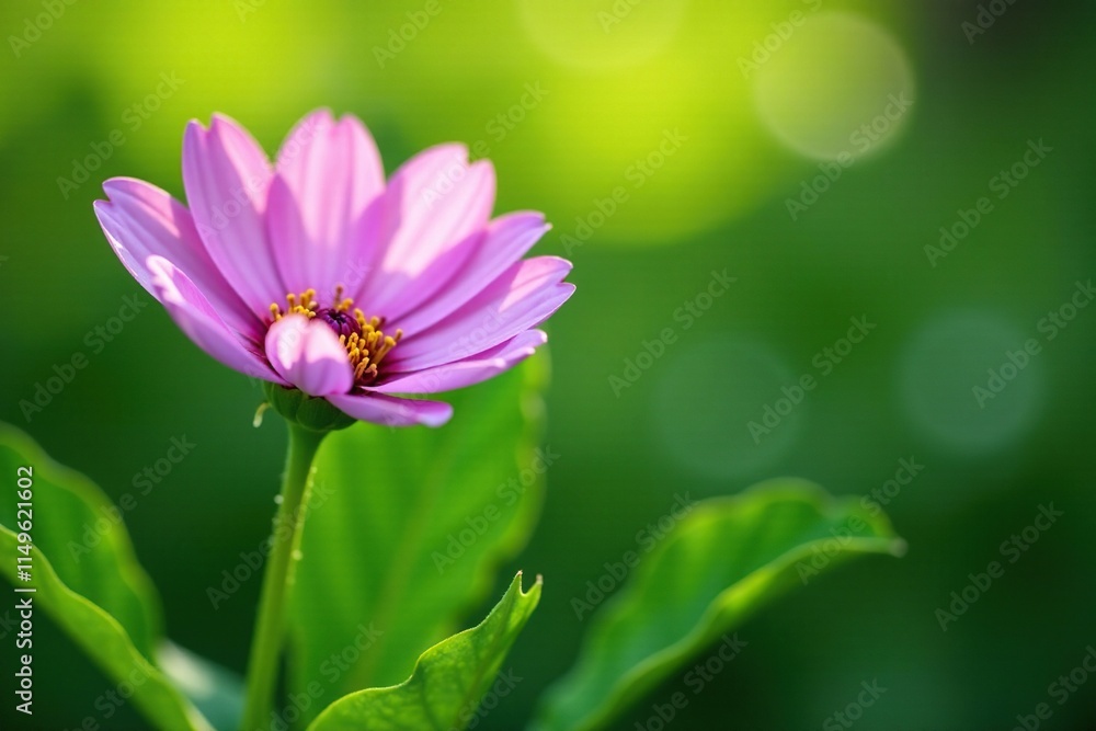 Delicate purple-pink gazania blooms against a lush green background, blooming, flowers, background Delicate purple-pink gazania blooms against a lush green background, blooming, flowers, background
