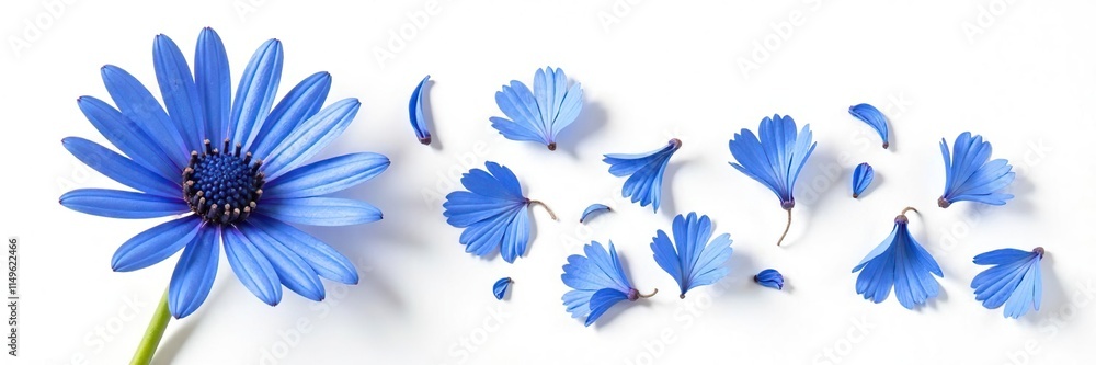 isolated blue cornflower centaurea dried petals on white background, white background, floral, centaurea isolated blue cornflower centaurea dried petals on white background, white background, floral, centaurea