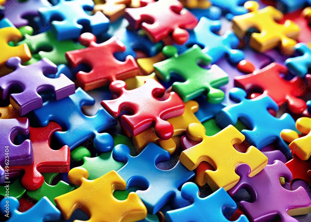 Autism Puzzle Pieces, Blank Pieces, High Definition, Deep Focus Autism Puzzle Pieces, Blank Pieces, High Definition, Deep Focus