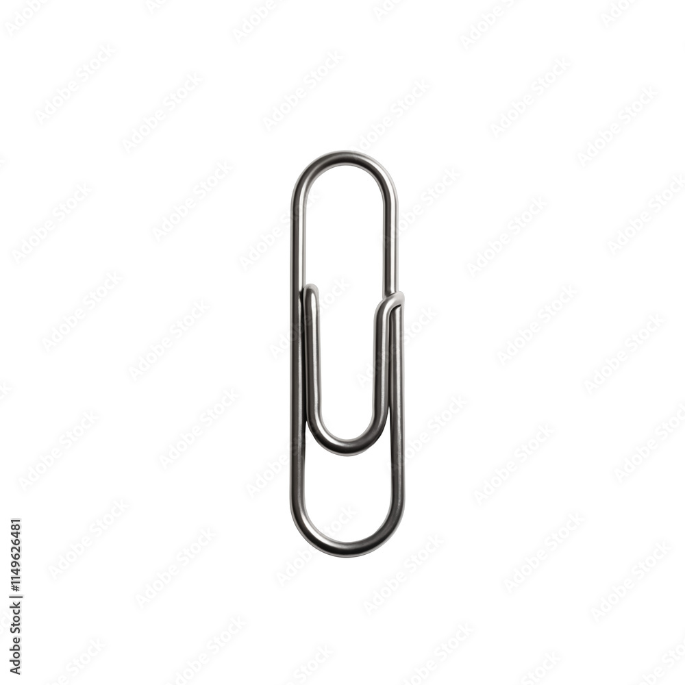 Simple Metal Paperclip Isolated on Black Background. Transparent background Simple Metal Paperclip Isolated on Black Background. Transparent background