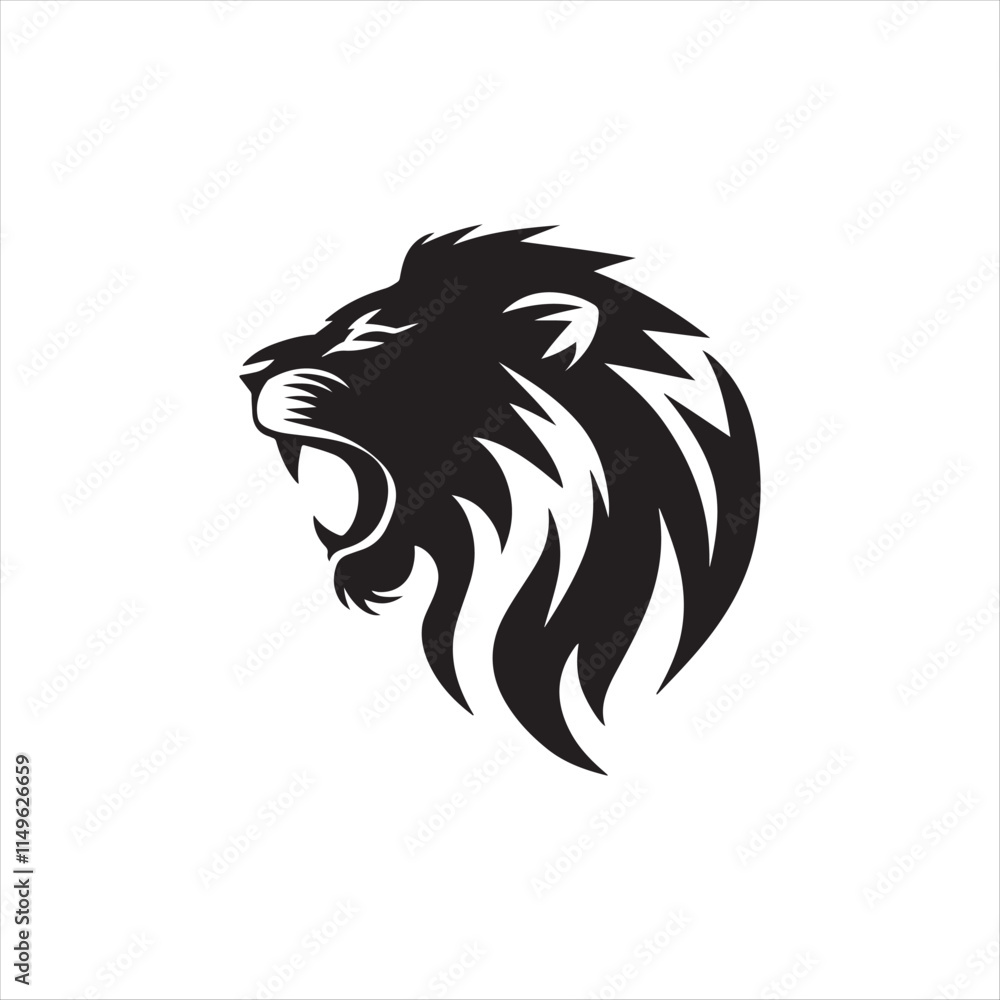 lion silhouette vector line art logo design lion silhouette vector line art logo design