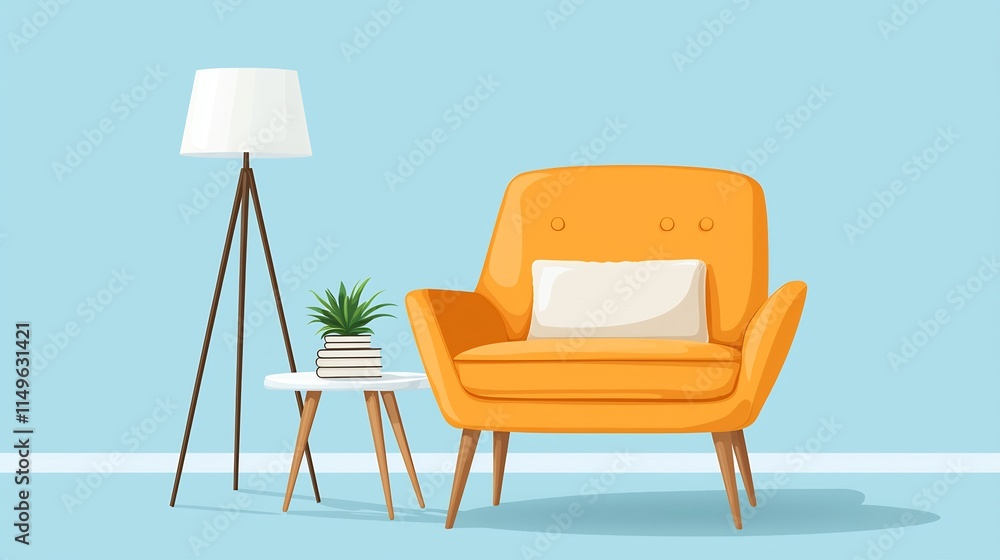 Fototapeta premium Cozy and Comfortable Modern Living Room with Chic Furniture and Decor