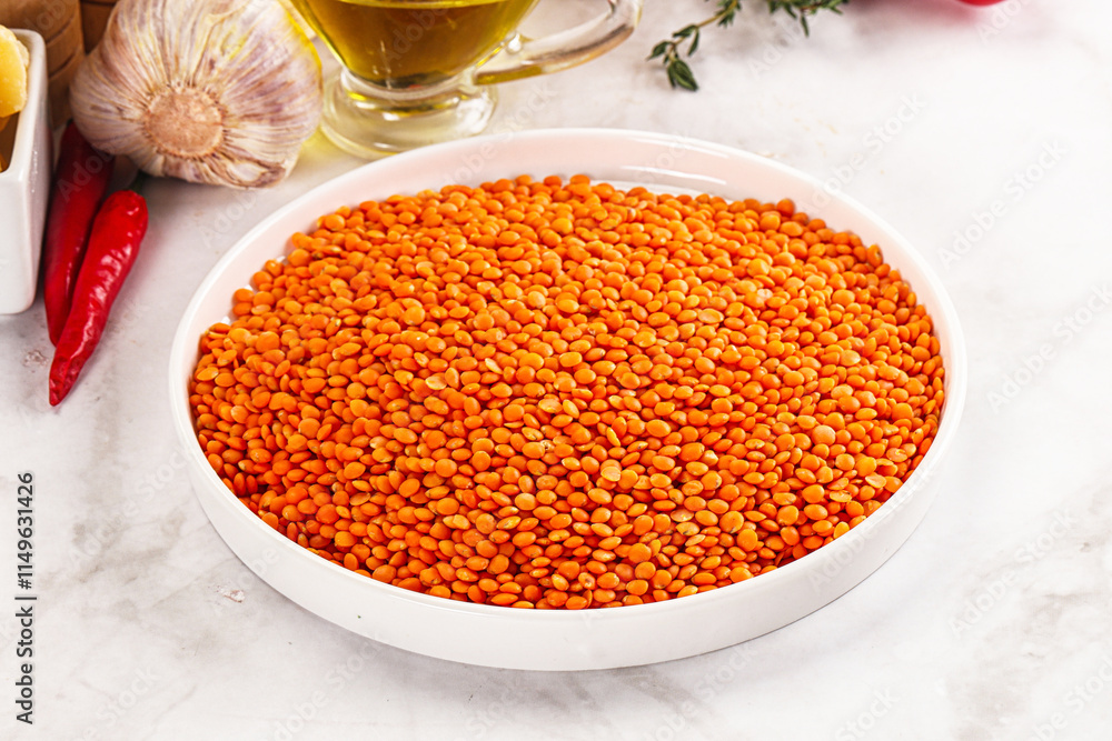 Raw red lentil for cooking Raw red lentil for cooking