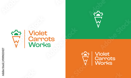 carrots logo, works logo, maintenance logo, setting logo, setting icon, software company logo, Ai logo, 
