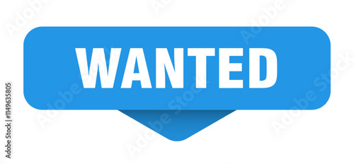 WANTED button, banner, label, sign