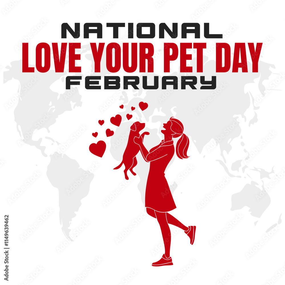 NATIONAL LOVE YOUR PET DAY social media post Vector Illustration on february NATIONAL LOVE YOUR PET DAY social media post Vector Illustration on february