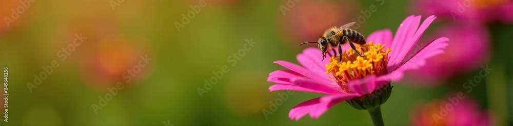 A solitary bee beetle landing on a single, isolated flower, garden scenery, entomological isolation, single bloom A solitary bee beetle landing on a single, isolated flower, garden scenery, entomological isolation, single bloom