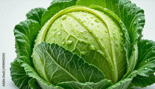 Photo of cabbage with fresh looking water droplets, contains lots of vitamins for health photo