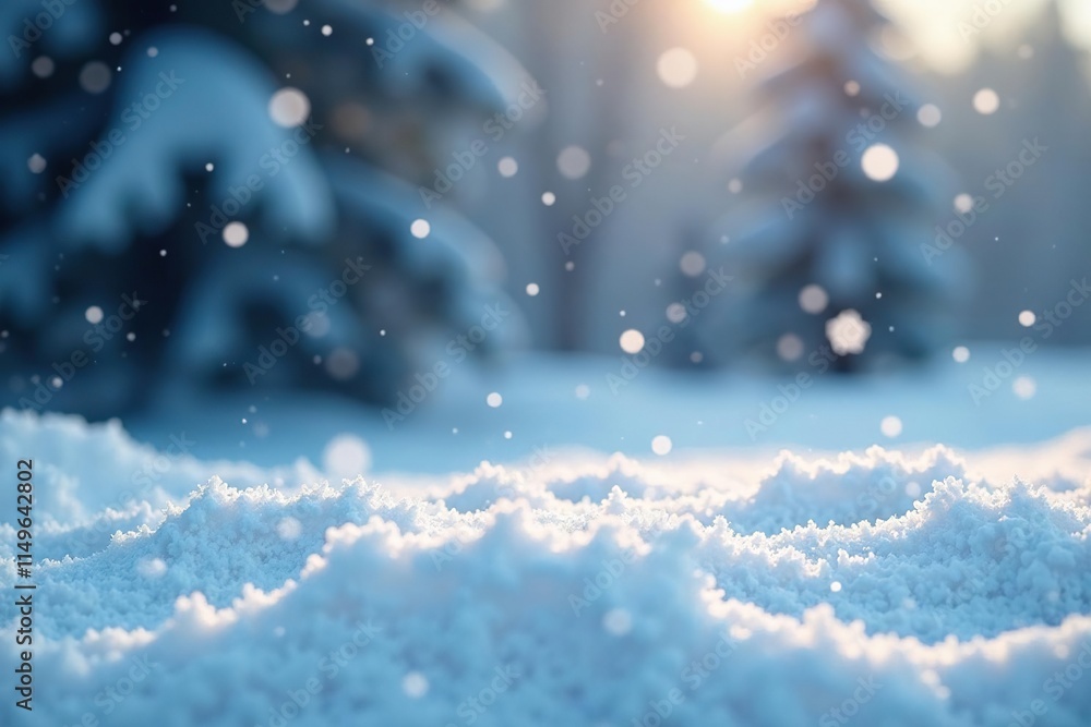Snowflakes gently falling onto a blanket of fresh powder, peaceful, snowflakes, tranquil Snowflakes gently falling onto a blanket of fresh powder, peaceful, snowflakes, tranquil