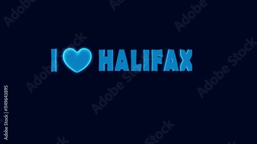 I LOVE HALIFAX TEXT WITH NEON HEART photo