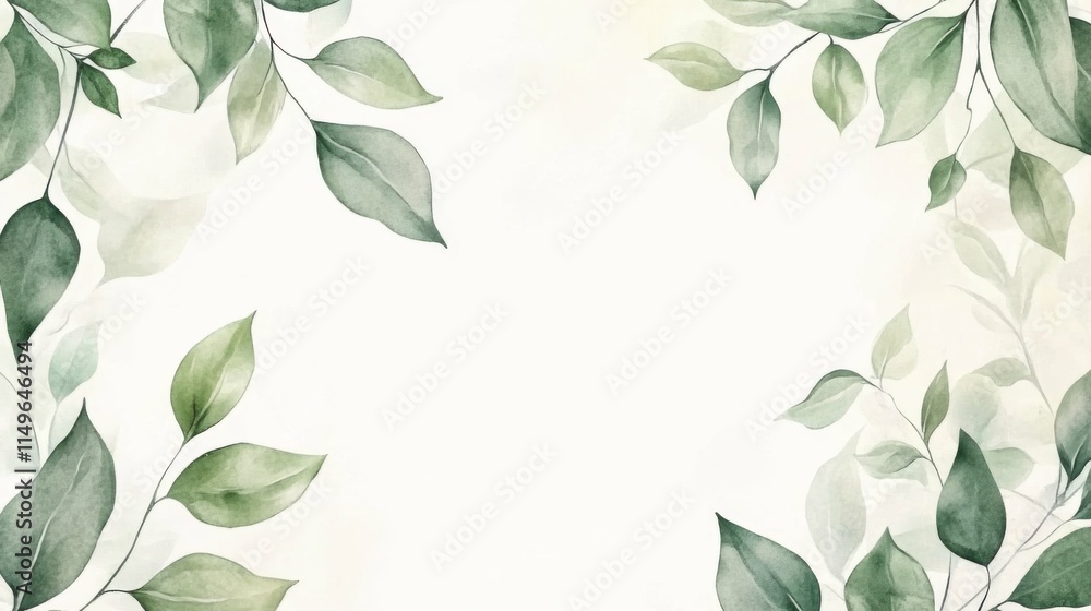 Spring leaf frame border with green leaves on white background. Spring leaf frame border with green leaves on white background.
