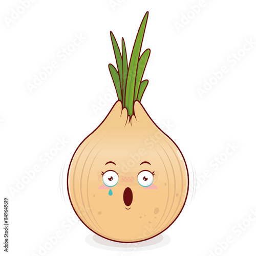 onion scared face cartoon cute