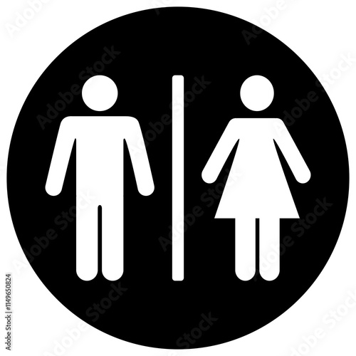 Toilet icon sign vector, Male and female figures symbol icon,Restroom,WC vector lady and gentleman figures,Suitable for many purposes.
