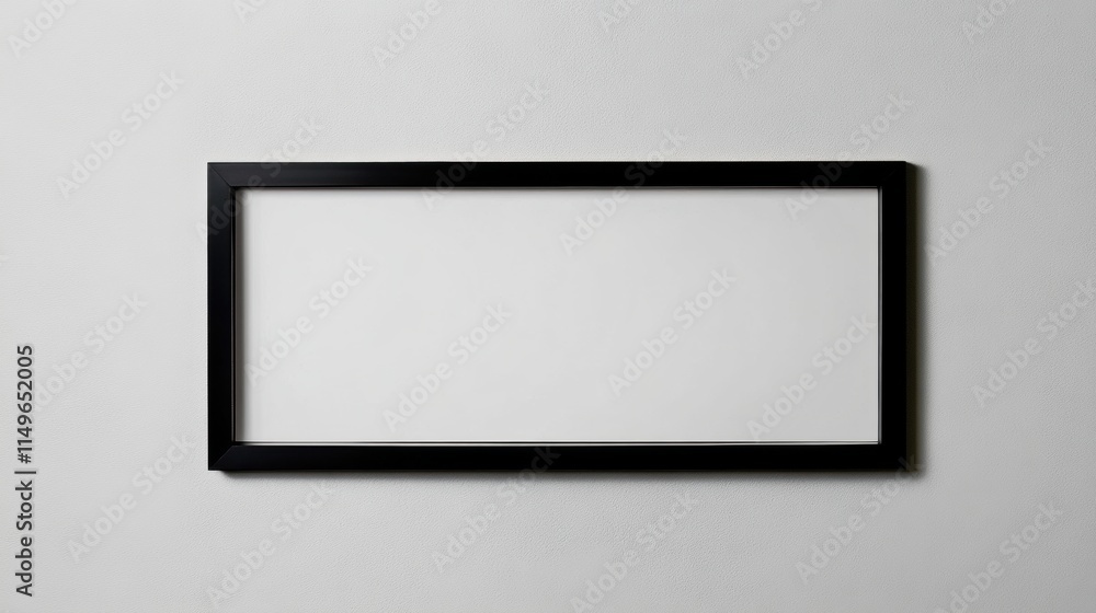 Minimalist design featuring a slender black frame encasing a blank white space, ideal for text or artwork display. Minimalist design featuring a slender black frame encasing a blank white space, ideal for text or artwork display.