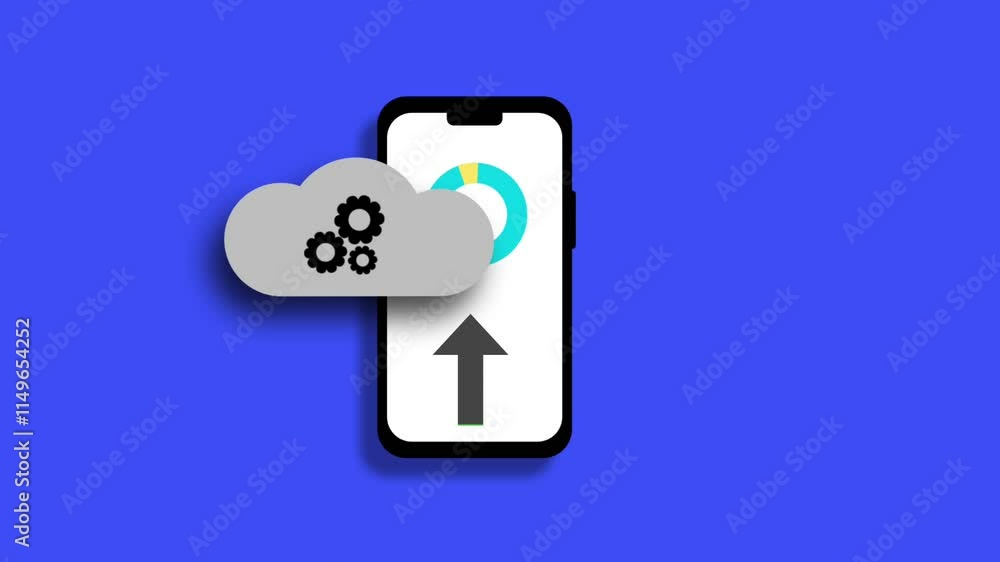 Cloud computing process for data storage and transfer. Cloud icon with data icon on the background world map, Futuristic technology global network data connection. 3d animated.
Cloud computing process for data storage and transfer. Cloud icon with data icon on the background world map, Futuristic technology global network data connection. 3d animated.