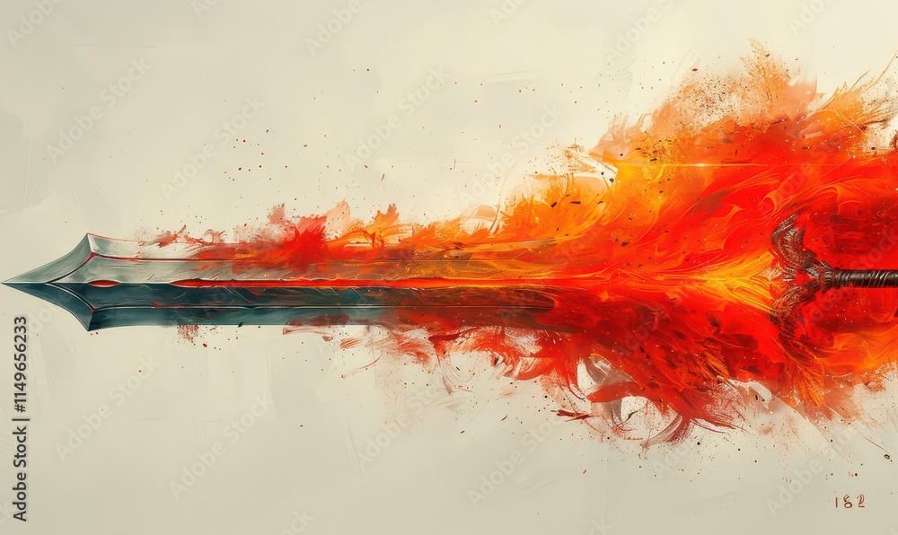Vibrant concept art of a flaming sword representing the power of the spirit and the word of God Vibrant concept art of a flaming sword representing the power of the spirit and the word of God