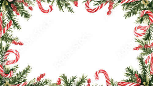 Candy Cane Delight, playful red and white striped border framing a vibrant white center, perfect for festive designs and cheerful celebrations
