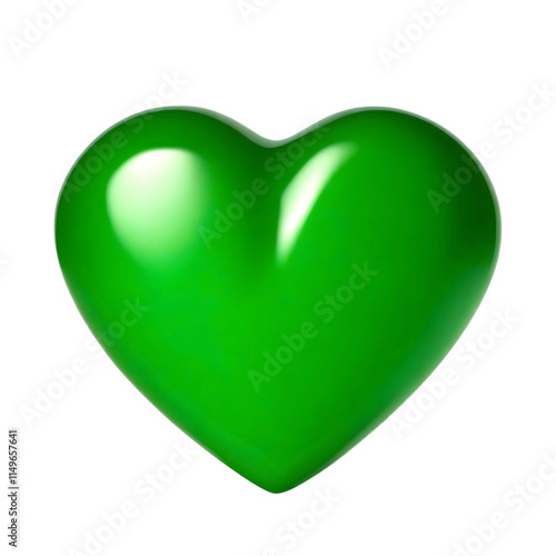 green heart isolated on white