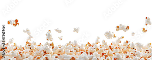 puffed corn kernels popcorn isoated on white background