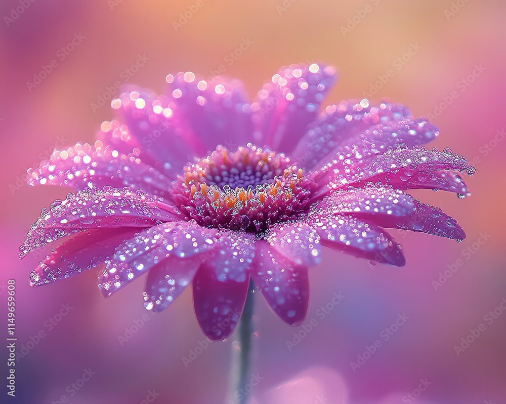 A stunning macro image of a daisy flower with sparkling water droplets, capturing the freshness of nature in high detail A stunning macro image of a daisy flower with sparkling water droplets, capturing the freshness of nature in high detail