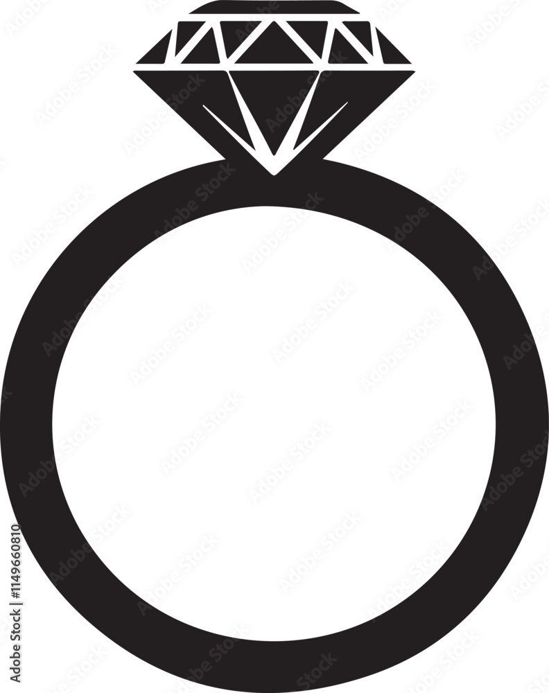 Wedding Ring With Diamond silhouette icon vector Wedding Ring With Diamond silhouette icon vector