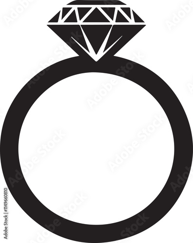 Wedding Ring With Diamond silhouette icon vector