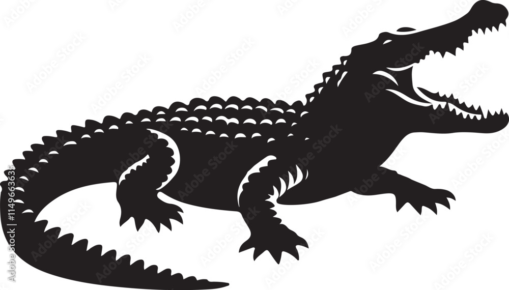 Crocodile silhouette vector illustration design Crocodile silhouette vector illustration design