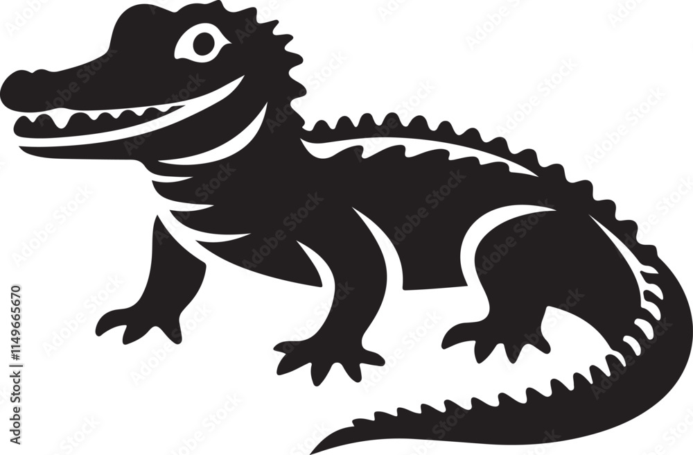Crocodile silhouette vector illustration design Crocodile silhouette vector illustration design