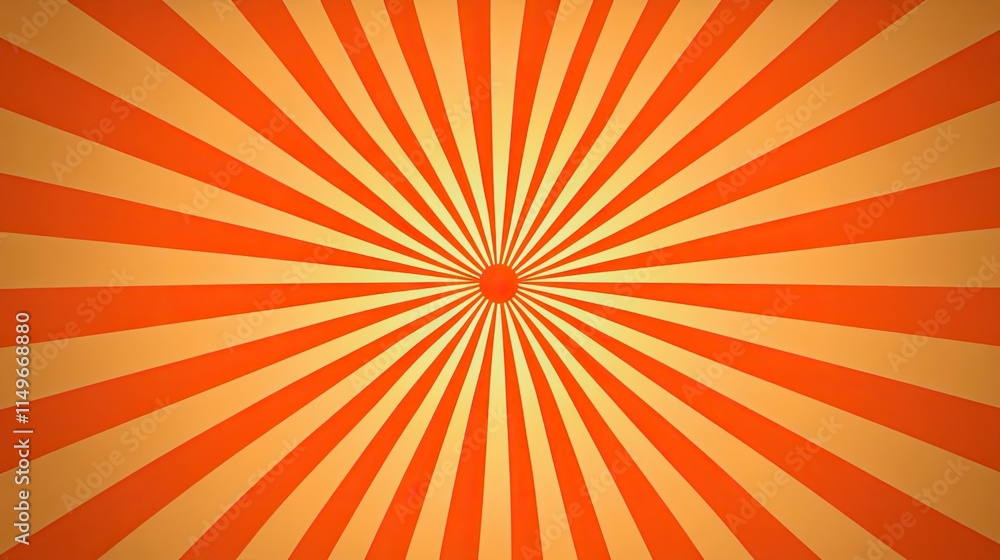 Fototapeta premium Vibrant Orange Sunburst Background with Radiating Lines and Texture