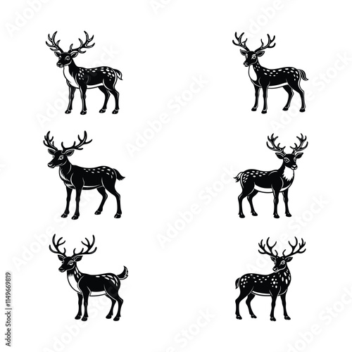 set of deer silhouettes