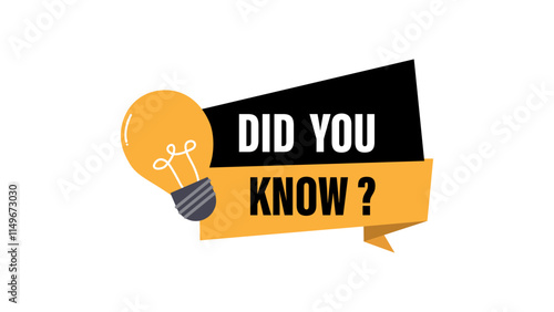 Did you know banner design with light bulb and rays. Banner design for business.