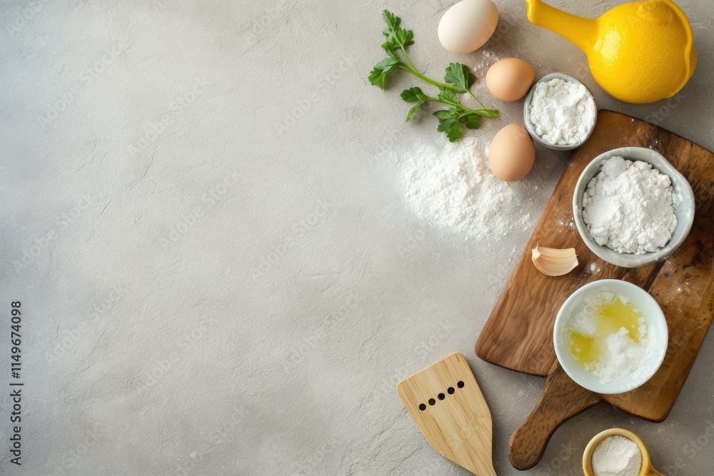 Cooking ingredients preparation kitchen food photography bright space overhead view culinary arts for recipe inspiration Cooking ingredients preparation kitchen food photography bright space overhead view culinary arts for recipe inspiration