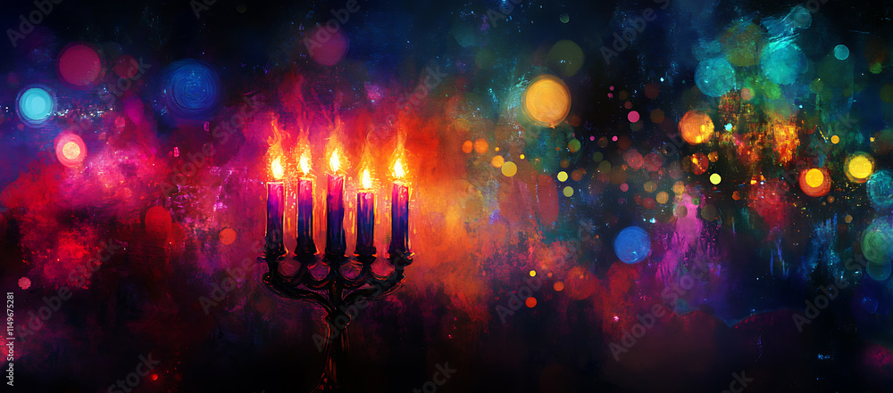 Enchanted Menorah: A Mystical Burning Night of Celebration and Light Enchanted Menorah: A Mystical Burning Night of Celebration and Light