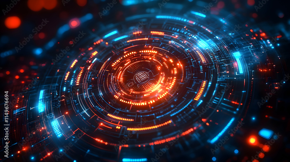 A digital abstract representation of interconnected circuits and data flow in vibrant colors. A digital abstract representation of interconnected circuits and data flow in vibrant colors.
