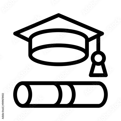 mortarboard line icon