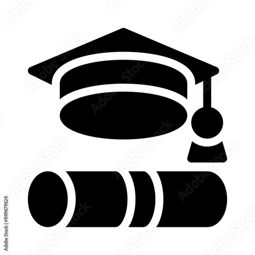 mortarboard glyph icon