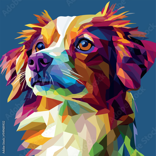 Colorful Low Poly Dog Vector illustration