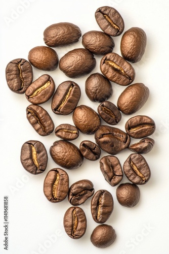 An artistic arrangement of fresh roasted coffee beans showcasing rich colors and textures.