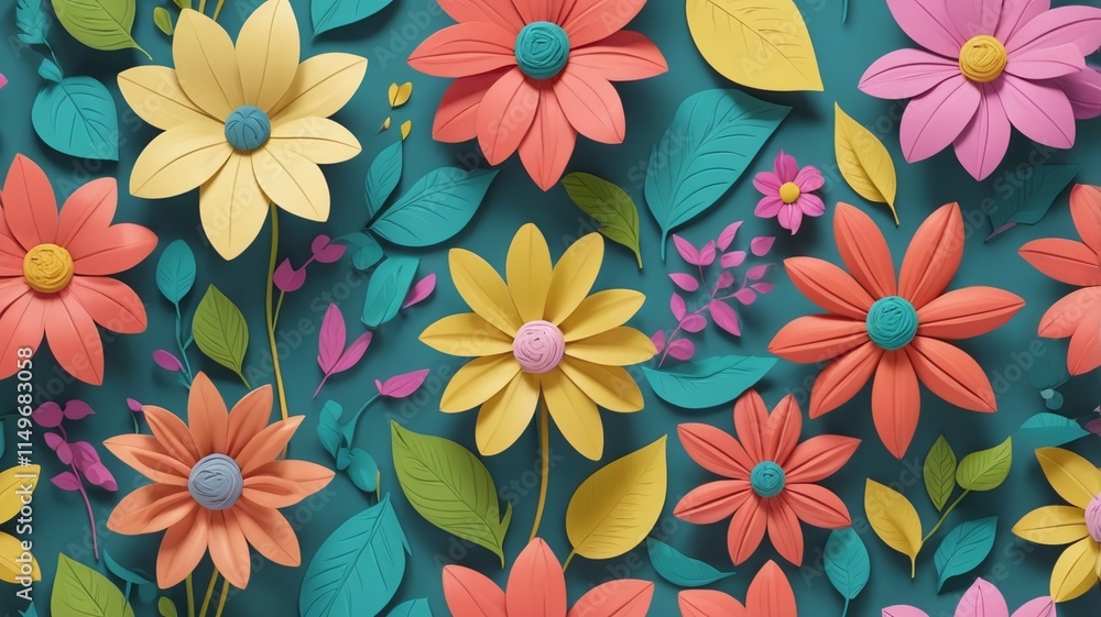 Simple abstract floral seamless pattern. Hand-drawn botanical flowers and leaves. Simple abstract floral seamless pattern. Hand-drawn botanical flowers and leaves.