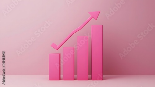 Free Download Business growth analysis office space infographic pink background eye-level view data visualization - GFXLoad