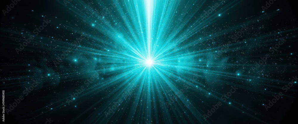 Bright light explosion with radiant beams in a starry space background. Bright light explosion with radiant beams in a starry space background.