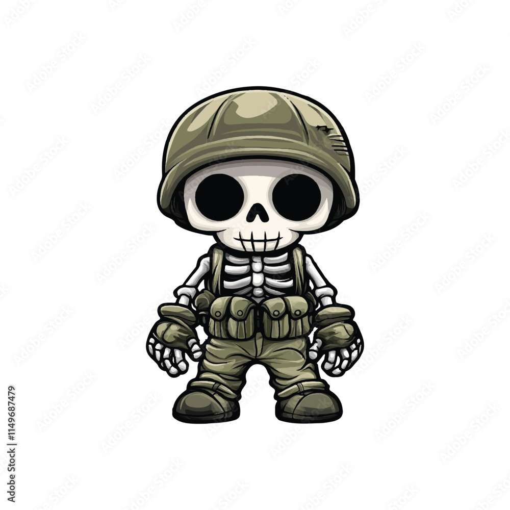 SKELETON SOLDIER DESIGN VECTOR MASCOT SKELETON SOLDIER DESIGN VECTOR MASCOT