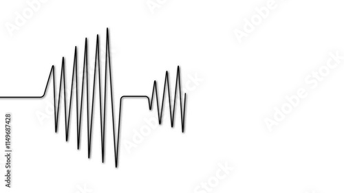 Seismometer scale drawing waves of an earthquake on a paper. Measuring the magnitude of a volcanic activity or a quake. Richter scale detecting the intensity of shaking