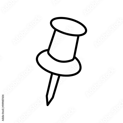 push pin icon, simple flat style, illustration, logo sign symbol pictogram template, for ui or ux isolated on white for mobile app, editable